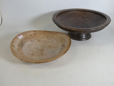 Lot 53 - An Indian carved wooden pedestal dish,...