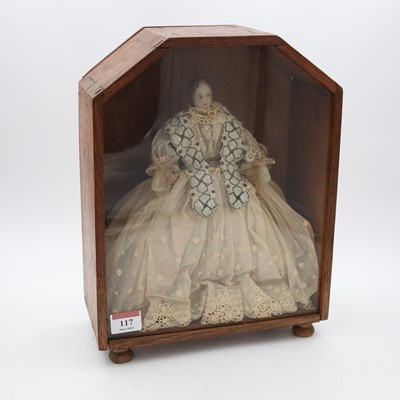 Lot 117 - A 19th century style wax doll, modelled...