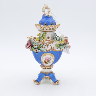 Lot 123 - A 19th century Rockingham floral encrusted...
