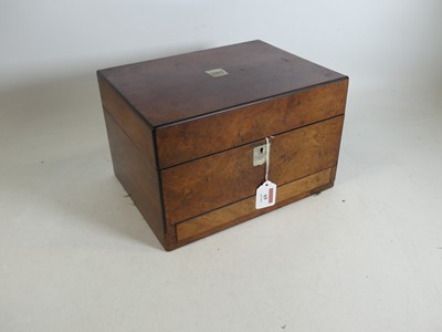 Lot 69 - A Victorian burr walnut vanity box, of...