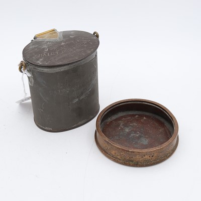 Lot 127 - An early 20th century steel dairy can, bearing...