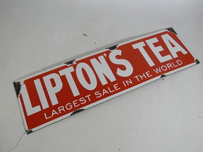 Lot 70 - A reproduction Liptons tea enamel advertising...