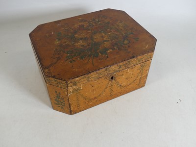 Lot 74 - A 19th century penwork decorated satinwood...