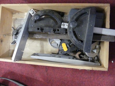 Lot 79 - A tabletop lathe mounted on a wooden board,...