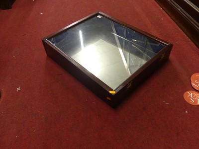 Lot 83 - A stained wooden glazed tabletop display case,...