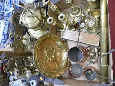 Lot 143 - A collection of metalware, to include a pair...