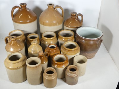 Lot 90 - A collection of stoneware bottles and jars, to...