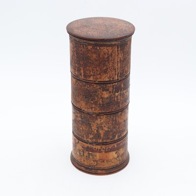 Lot 93 - A 19th century turned sycamore four section...