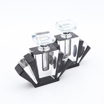 Lot 96 - A pair of reproduction Art Deco style glass...