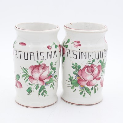 Lot 112 - A pair of 19th century French faience herb...