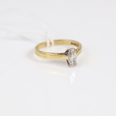 Lot 336 - An 18ct gold diamond solitaire ring, arranged...