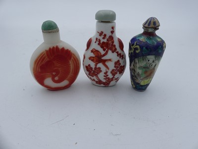 Lot 244 - A reproduction Chinese enamel snuff bottle,...