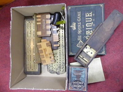 Lot 256 - A 19th century brass mounted oak cribbage...
