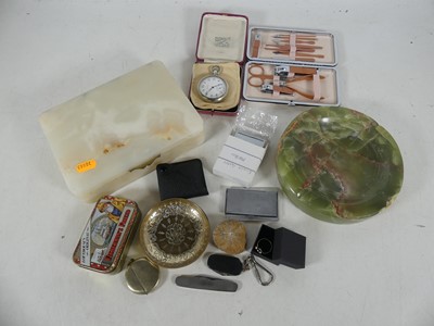 Lot 309 - A collection of items, to include an Alabaster...