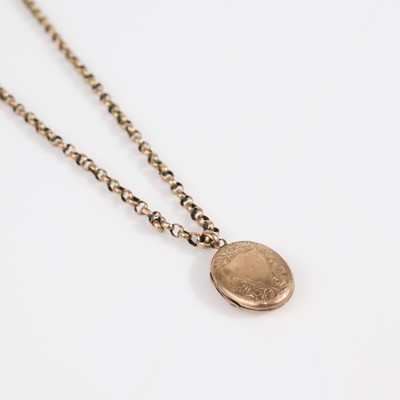 Lot 352 - A 9ct gold belcher link neck chain, with gilt...