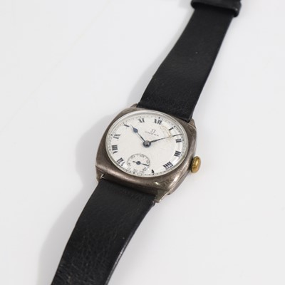 Lot 365 - A vintage Omega silver cased wristwatch,...
