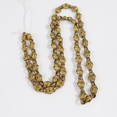 Lot 375 - A Victorian pinchbeck fancy link necklace,...