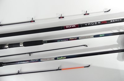 Lot 196 - A collection of fishing rods to include Ron...